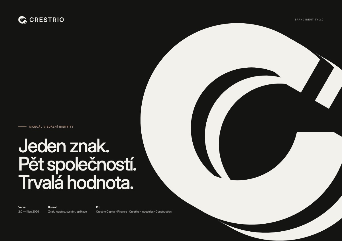 Obálka manuálu vizuální identity Crestrio